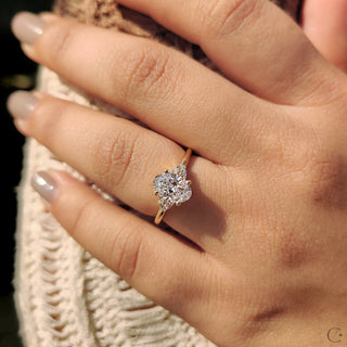 Cushion Hidden Halo Lab Grown Diamond Engagement Ring