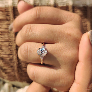 Cushion Hidden Halo Lab Grown Diamond Engagement Ring