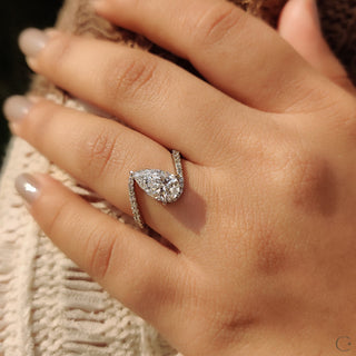 Cushion Hidden Halo Lab Grown Diamond Engagement Ring
