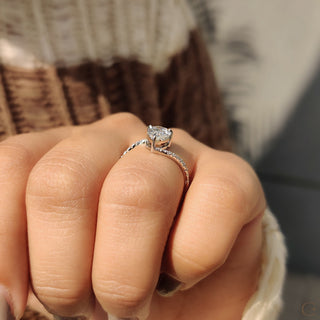 Cushion Hidden Halo Lab Grown Diamond Engagement Ring