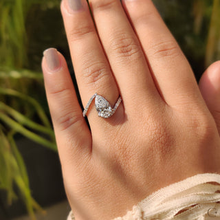 Cushion Hidden Halo Lab Grown Diamond Engagement Ring