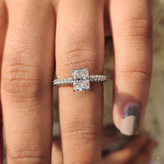 Cushion Hidden Halo Lab Grown Diamond Engagement Ring