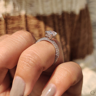 Cushion Hidden Halo Lab Grown Diamond Engagement Ring