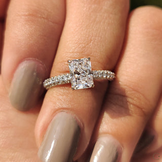 Cushion Hidden Halo Lab Grown Diamond Engagement Ring