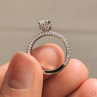 Cushion Hidden Halo Lab Grown Diamond Engagement Ring