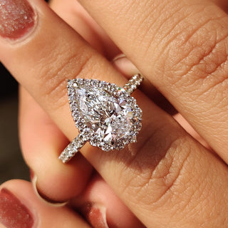 Cushion Hidden Halo Lab Grown Diamond Engagement Ring