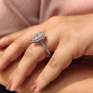Cushion Hidden Halo Lab Grown Diamond Engagement Ring