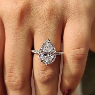 Cushion Hidden Halo Lab Grown Diamond Engagement Ring
