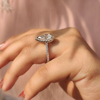 Cushion Hidden Halo Lab Grown Diamond Engagement Ring