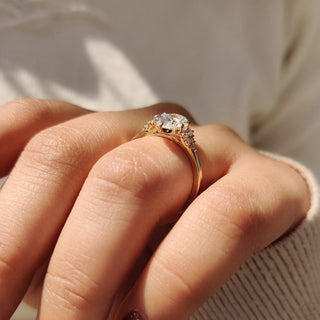 Cushion Hidden Halo Lab Grown Diamond Engagement Ring