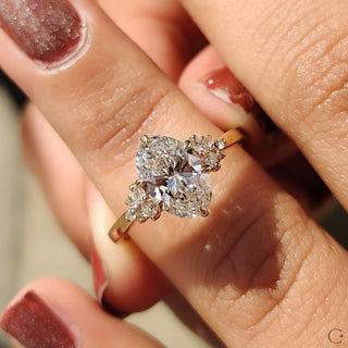 Cushion Hidden Halo Lab Grown Diamond Engagement Ring
