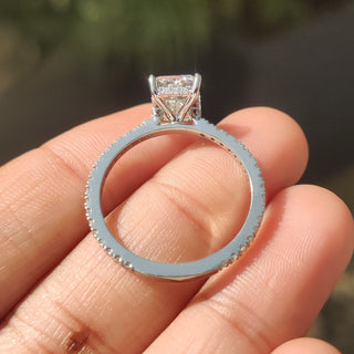 Cushion Hidden Halo Lab Grown Diamond Engagement Ring