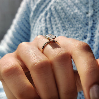 Cushion Hidden Halo Lab Grown Diamond Engagement Ring