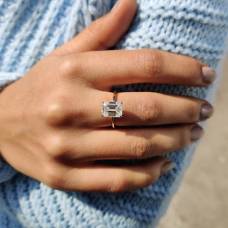Cushion Hidden Halo Lab Grown Diamond Engagement Ring