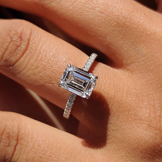 Cushion Hidden Halo Lab Grown Diamond Engagement Ring