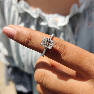 Cushion Hidden Halo Lab Grown Diamond Engagement Ring