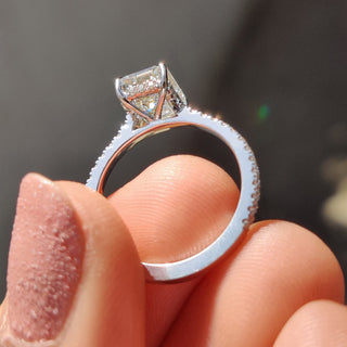 Cushion Hidden Halo Lab Grown Diamond Engagement Ring