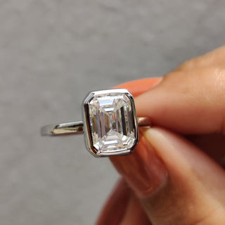 Cushion Hidden Halo Lab Grown Diamond Engagement Ring