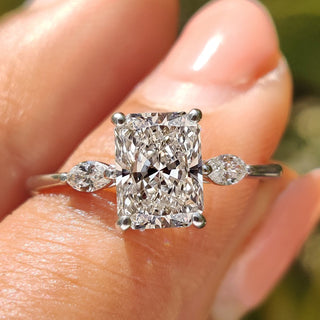 Cushion Hidden Halo Lab Grown Diamond Engagement Ring