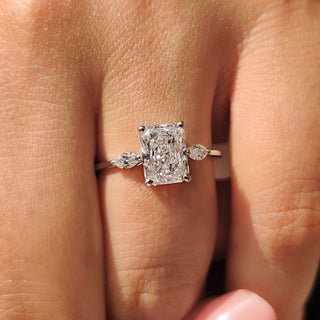 Cushion Hidden Halo Lab Grown Diamond Engagement Ring