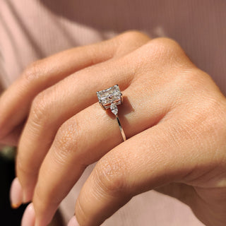 Cushion Hidden Halo Lab Grown Diamond Engagement Ring