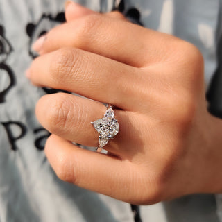 Cushion Hidden Halo Lab Grown Diamond Engagement Ring