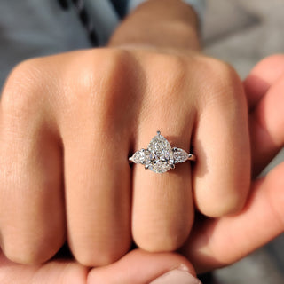 Cushion Hidden Halo Lab Grown Diamond Engagement Ring