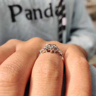 Cushion Hidden Halo Lab Grown Diamond Engagement Ring