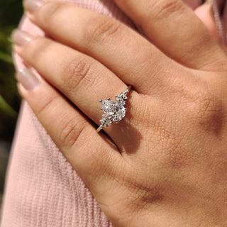 Cushion Hidden Halo Lab Grown Diamond Engagement Ring