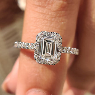 Cushion Hidden Halo Lab Grown Diamond Engagement Ring