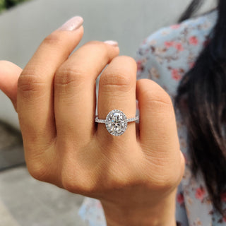 Cushion Hidden Halo Lab Grown Diamond Engagement Ring