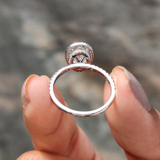 Cushion Hidden Halo Lab Grown Diamond Engagement Ring