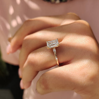 Cushion Hidden Halo Lab Grown Diamond Engagement Ring