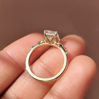 Cushion Hidden Halo Lab Grown Diamond Engagement Ring