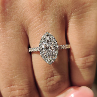 Cushion Hidden Halo Lab Grown Diamond Engagement Ring