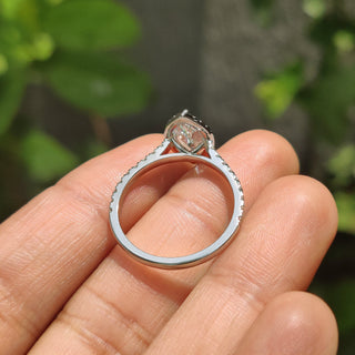 Cushion Hidden Halo Lab Grown Diamond Engagement Ring