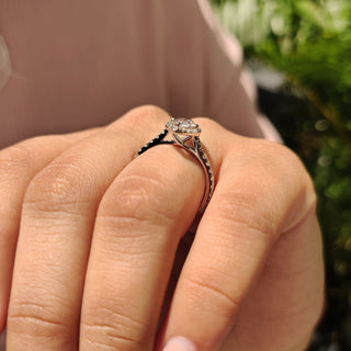 Cushion Hidden Halo Lab Grown Diamond Engagement Ring