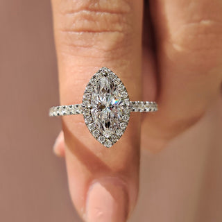 Cushion Hidden Halo Lab Grown Diamond Engagement Ring