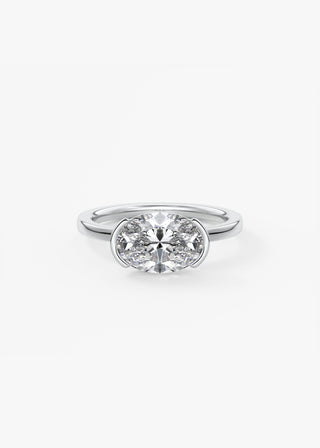 Oval Solitaire With Raised Basket Gallery Lab Grown Diamond Engagement Ring