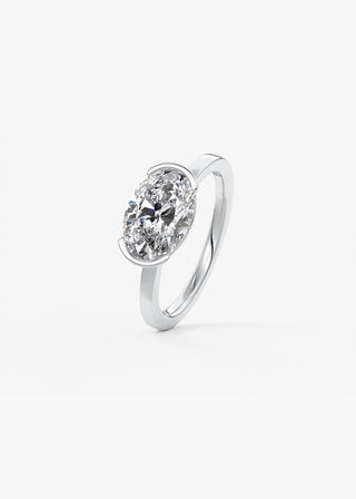 Oval Solitaire With Raised Basket Gallery Lab Grown Diamond Engagement Ring