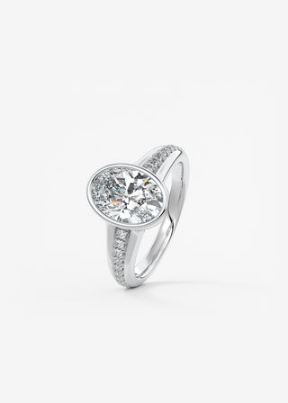 Oval Solitaire With Raised Basket Gallery Lab Grown Diamond Engagement Ring