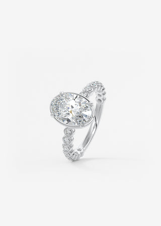 Oval Solitaire With Raised Basket Gallery Lab Grown Diamond Engagement Ring