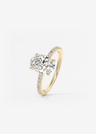 Oval Solitaire With Raised Basket Gallery Lab Grown Diamond Engagement Ring
