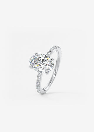 Oval Solitaire With Raised Basket Gallery Lab Grown Diamond Engagement Ring