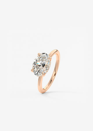 Oval Solitaire With Raised Basket Gallery Lab Grown Diamond Engagement Ring