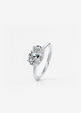 Oval Solitaire With Raised Basket Gallery Lab Grown Diamond Engagement Ring