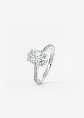 Oval Solitaire With Raised Basket Gallery Lab Grown Diamond Engagement Ring