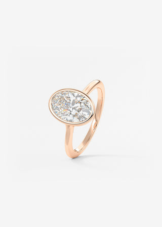 Oval Solitaire With Raised Basket Gallery Lab Grown Diamond Engagement Ring