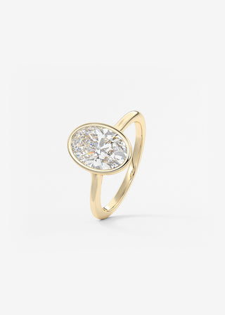 Oval Solitaire With Raised Basket Gallery Lab Grown Diamond Engagement Ring