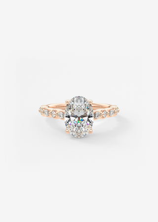 Oval Solitaire With Raised Basket Gallery Lab Grown Diamond Engagement Ring